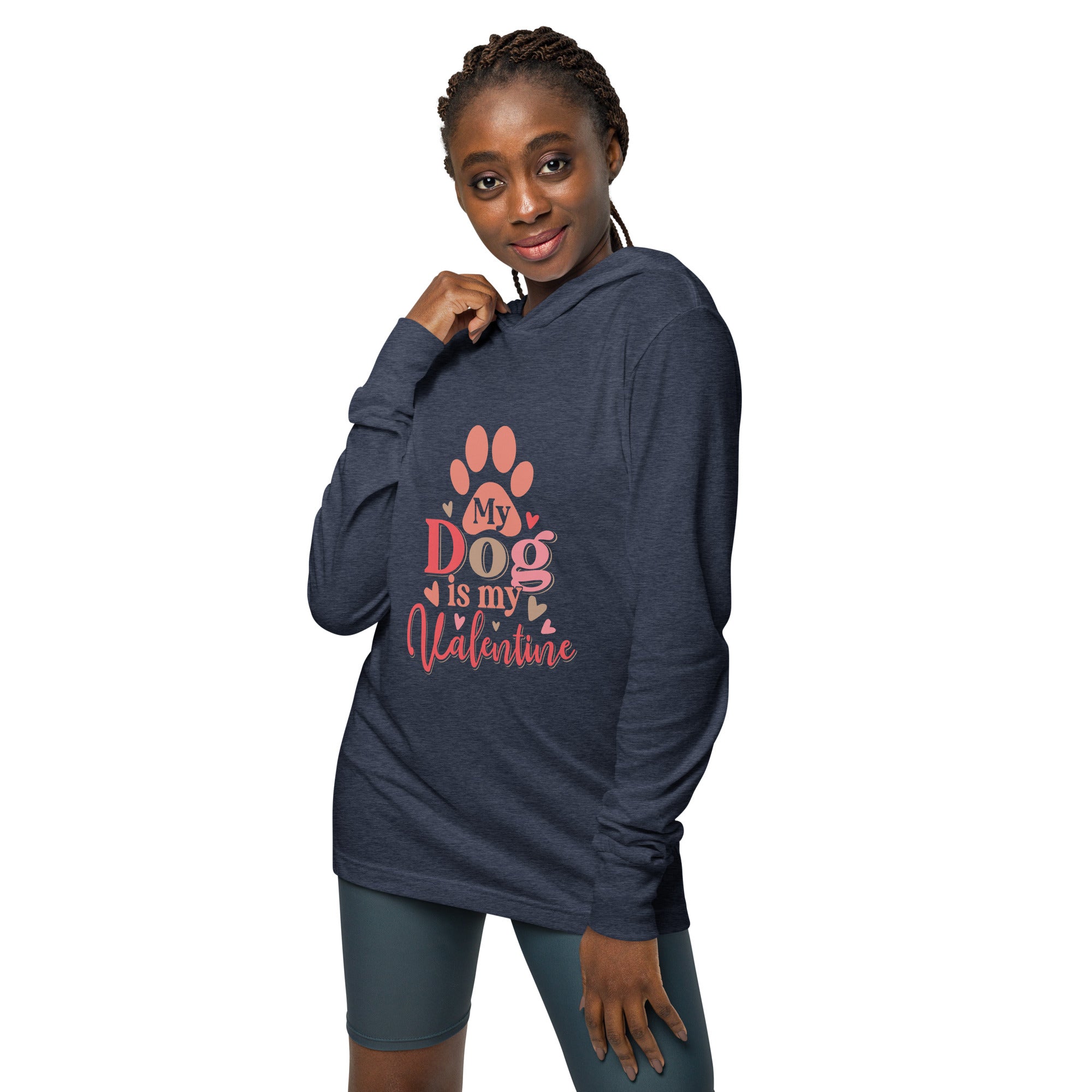 My Dog Is My Valentine Hooded Long Sleeve Tee | Available in 3 Colors